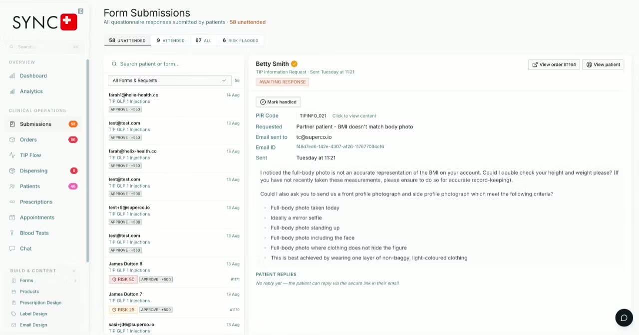 No-code form builder used to create a patient assessment