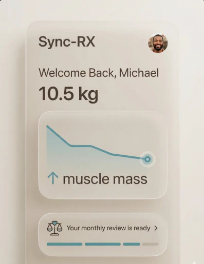 Sync-RX patient app showing progress